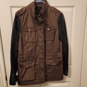 Le Chateau Utility Jacket with Brown and Black Contrast